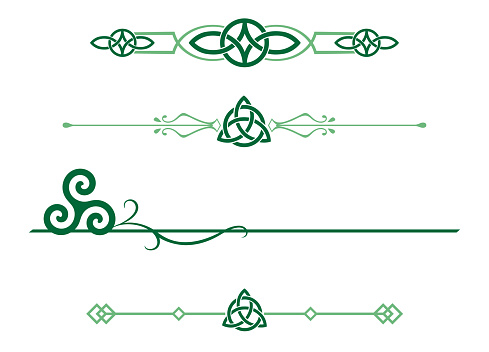 A set of green Celtic design dividers