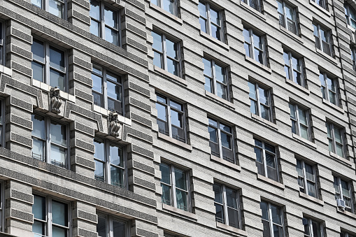 Close up of Manhattan building. Facades.