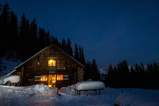 istock Lightened mountain hut in the austrian alps 160205509