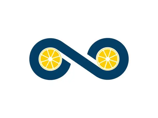 Vector illustration of Infinity with two lemon inside