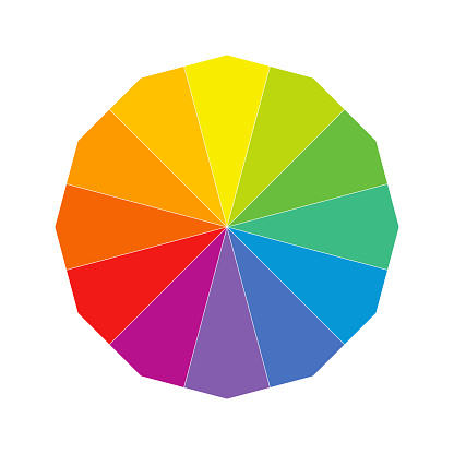 Vector illustration of a shiny and vibrant color chart. Cut out design element on a transparent background on the vector file.