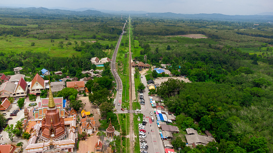 High angle view of Wat Chang Hai Rat Buranaram - Pattani Province three border provinces in Thailand