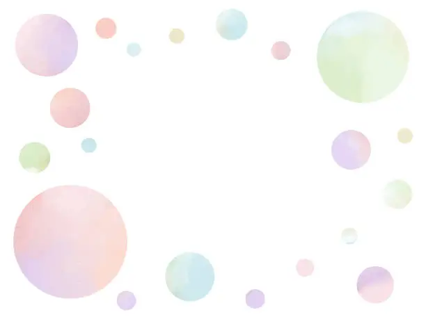Vector illustration of Polka dot frame with beautiful colorful gradations