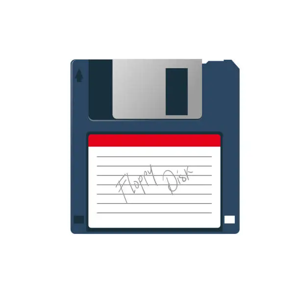 Vector illustration of Floppy Disk Flat Design Illustration