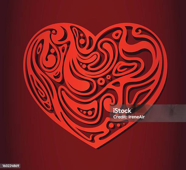 심장 추상적임 붉은 검은색에 대한 스톡 벡터 아트 및 기타 이미지 - 검은색, 곡선, 공휴일