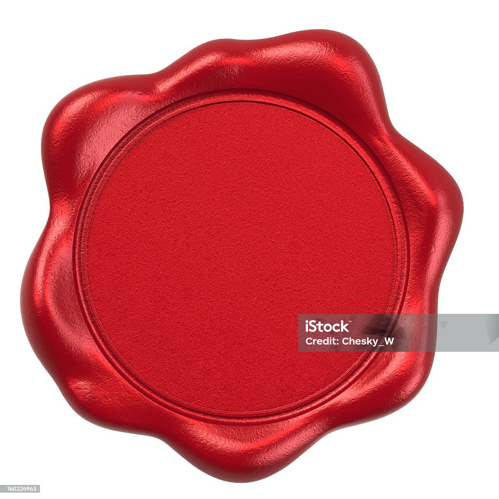 red wax seal red wax seal with blank space. 3D render. Postage Stamp Stock Photo