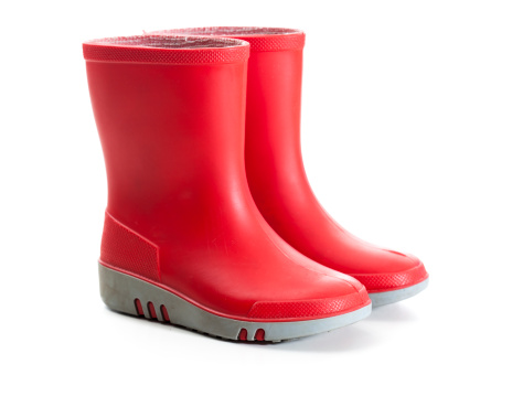 Red children rain boots
