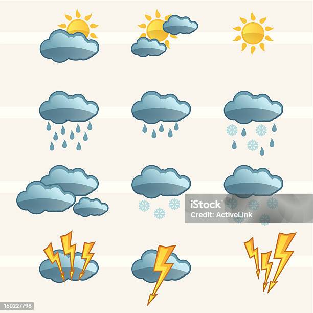 Icônes Météo Panneaux Vecteurs libres de droits et plus d'images vectorielles de Bleu - Bleu, Chaleur, Ciel