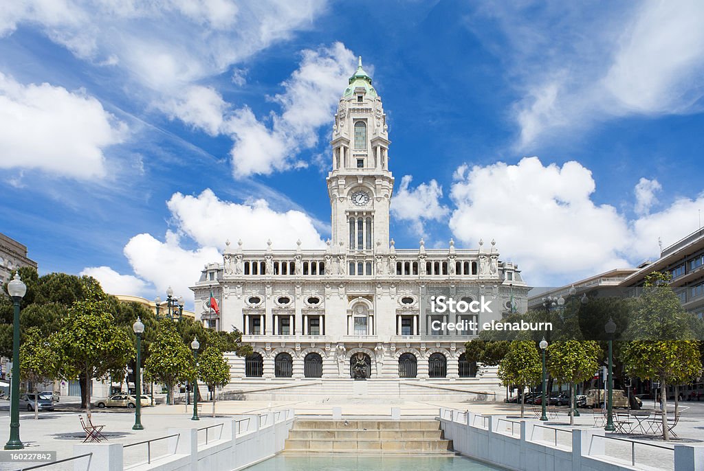 Rathaus von Porto, Portugal - Lizenzfrei Architektonische Säule Stock-Foto