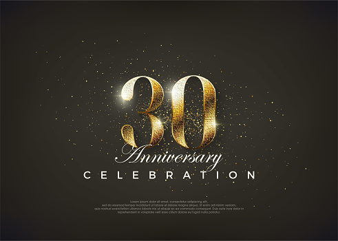 Fancy number 30th to celebrate 30th birthday. Premium vector for poster, banner, celebration greeting.