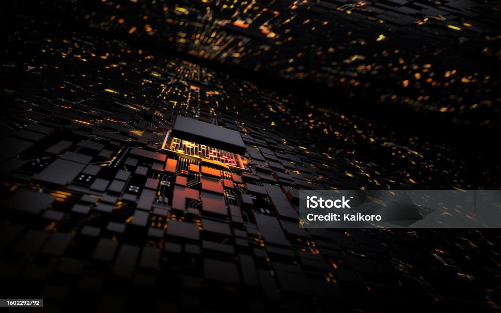 3d Rendering Microprocessor Cpu Chipset Central Processor Unit On The ...
