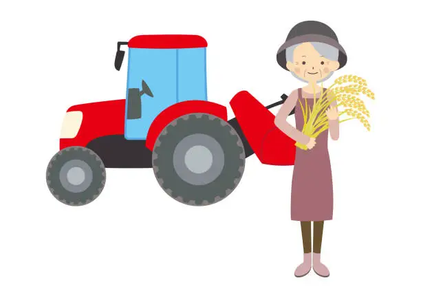 Vector illustration of tractor_farmer