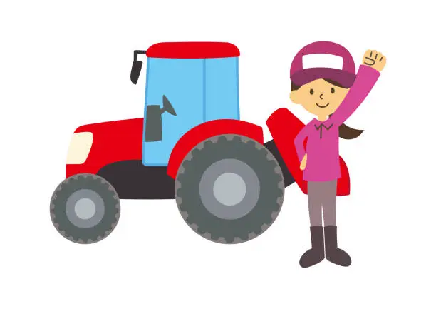 Vector illustration of tractor_farmer