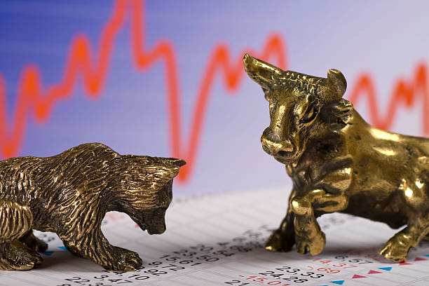 istock Bull and bear in stock market 160231054
