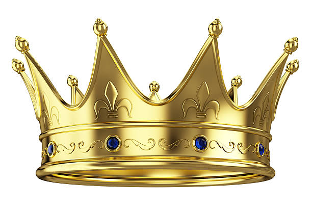 Gold crown Gold crown isolated on white background crown headwear stock pictures, royalty-free photos & images
