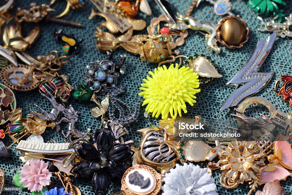 Collection Of Vintage Pins And Brooches Stock Photo - Download Image Now -  Enamel, Jewelry, Animal Markings - iStock