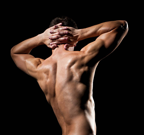 masculino torso muscular - shirtless strength sensuality black - fotografias e filmes do acervo