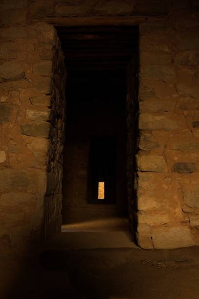 istock Hallway at the Aztec Pueblo, Aztec, New Mexico. 1602322421