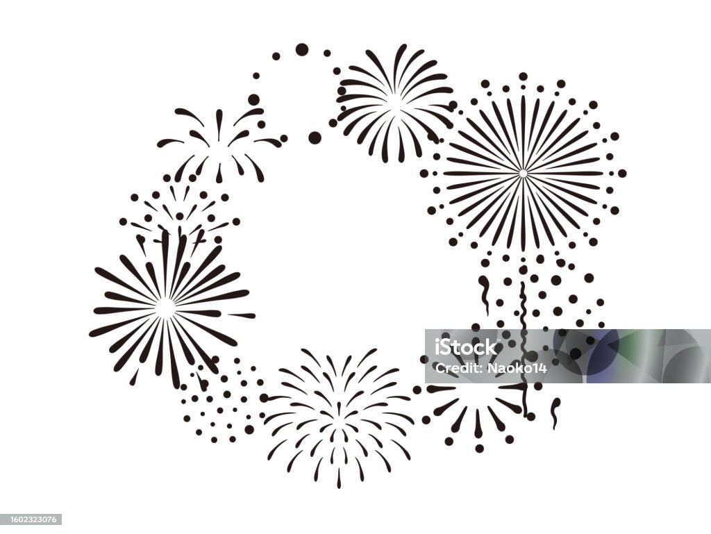 Firework Name Frame Fireworks Frame Stock Illustration - Download Image Now - Black Color ...