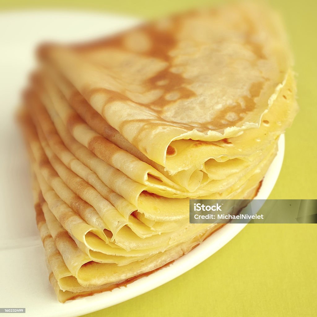 Crepe Photograph illustrating Candlemas. Religious holiday where you can eat pancakes in France, Switzerland, Belgium, Spain, Mexico. Baked Pastry Item Stock Photo