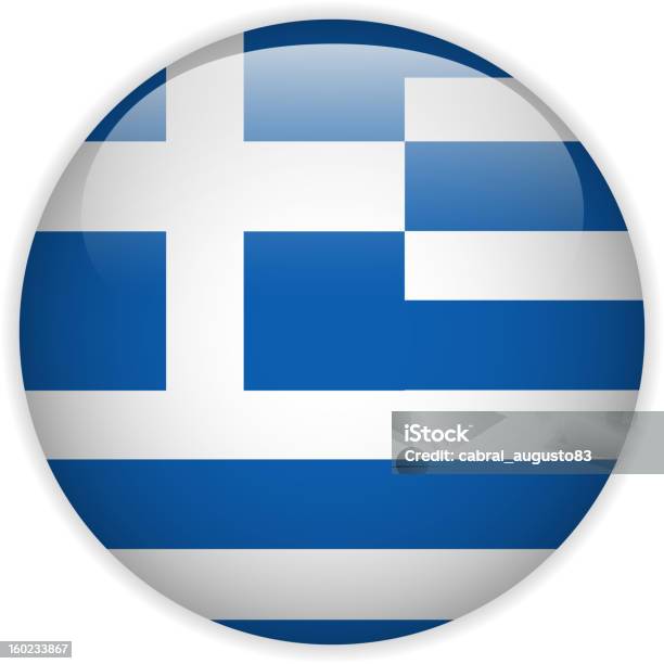 Grecja Flagi Błyszczące Przycisk - Stockowe grafiki wektorowe i więcej obrazów Flaga Grecji - Flaga Grecji, Przycisk, Bez ludzi