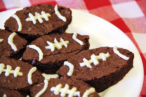 Football Party Brownies stock photo