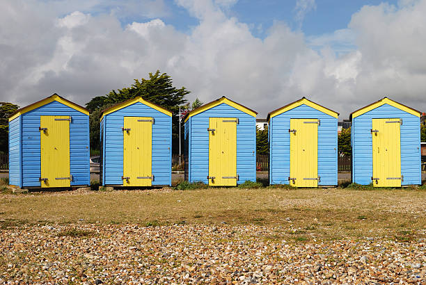 istock Beach huts. Littlehampton. Sussex. UK 160235150