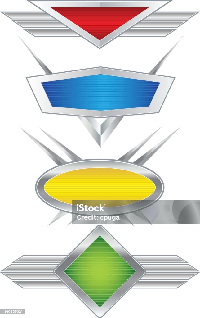 Conjunto de Vector Emblems & cresta - arte vectorial de Cromo - Metal libre de derechos