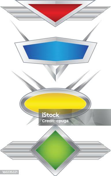 Conjunto De Vetor Emblemas Emblema - Arte vetorial de stock e mais imagens de Cromo - Metal - Cromo - Metal, Logótipo, Brasão