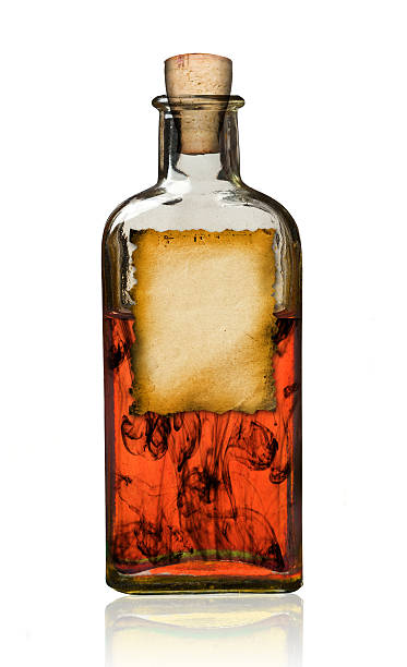 istock Old fashioned drug bottle with label, isolated. 160235331