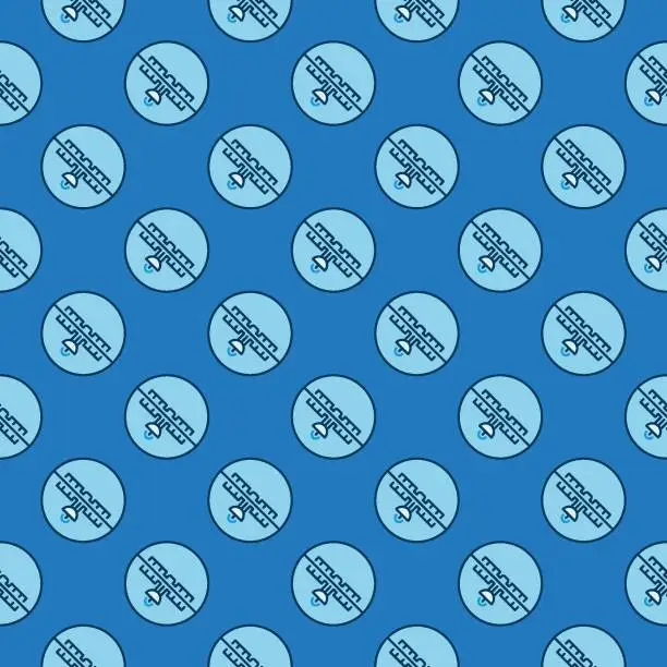 Vector illustration of Satellite Prohibition vector concept blue seamless pattern