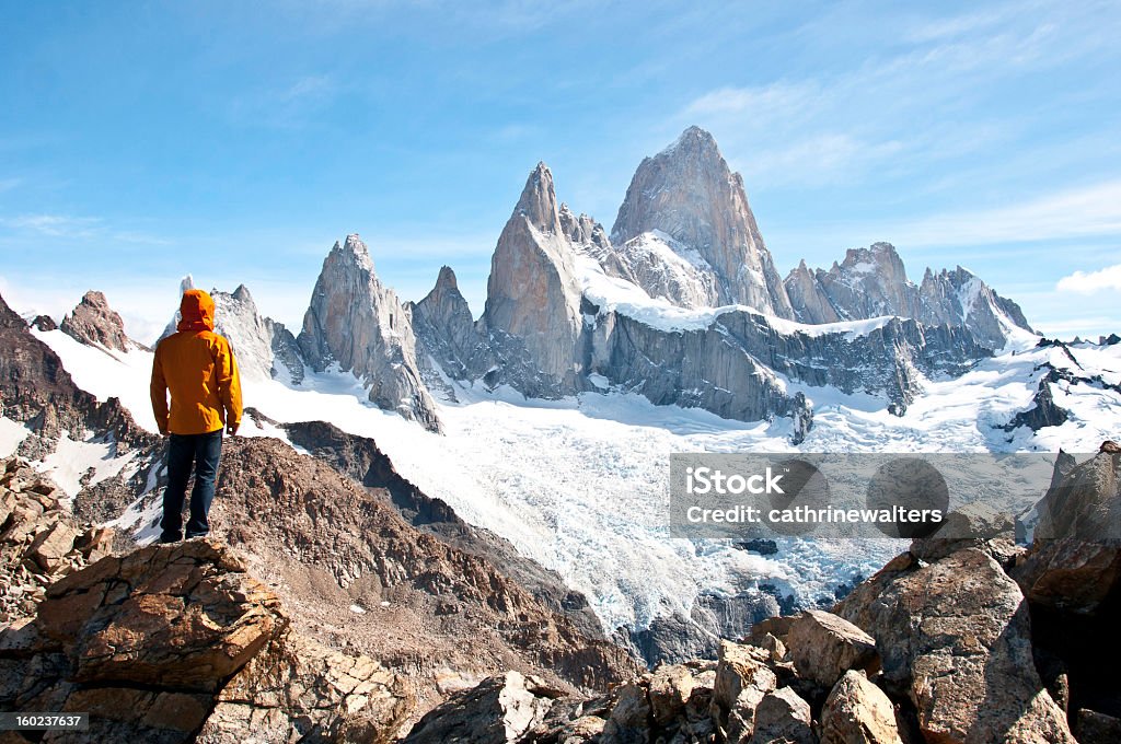 Bergsteigen in Fitz Roy Range - Lizenzfrei Argentinien Stock-Foto