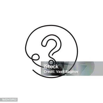 istock Question one line. Simple one line vector icon 1602415952