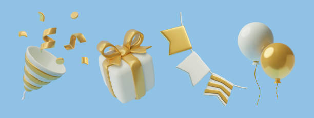 istock 3D Birthday Surprise Party Icons Collection 1602421141