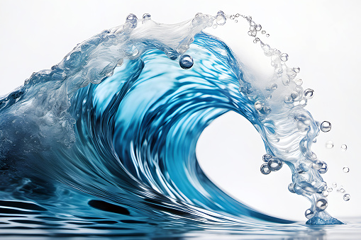 3D-Illustration Background water and waves with copy space