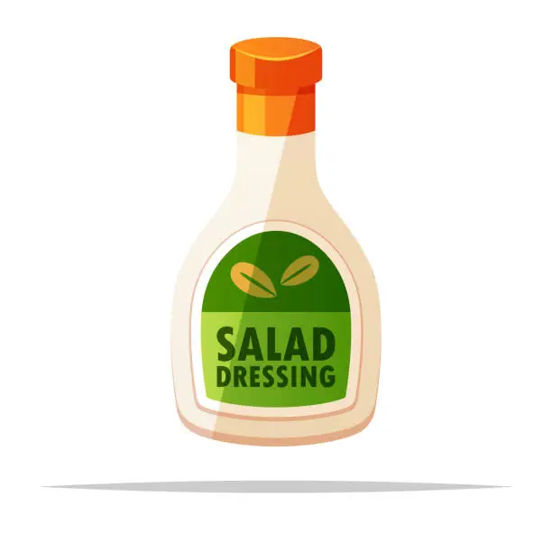 Vector illustration of Salad dressing bottle vector isolated illustration