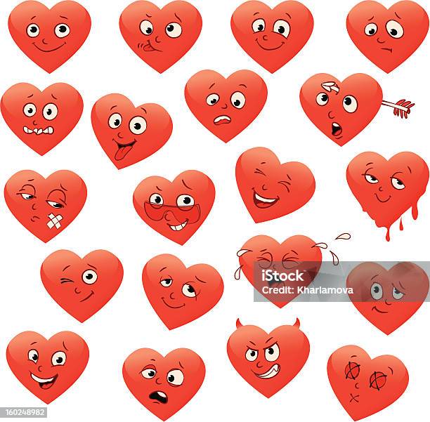 발렌타인 세트마다 심장 감정을 감정에 대한 스톡 벡터 아트 및 기타 이미지 - 감정, 공휴일, 귀여운