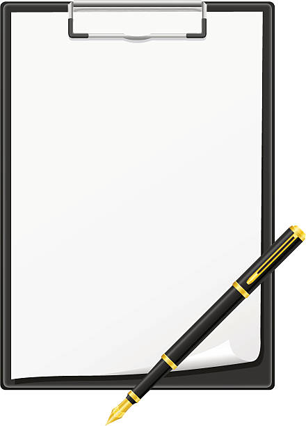 istock clipboard blank sheet of paper and pen vector illustration 160249253