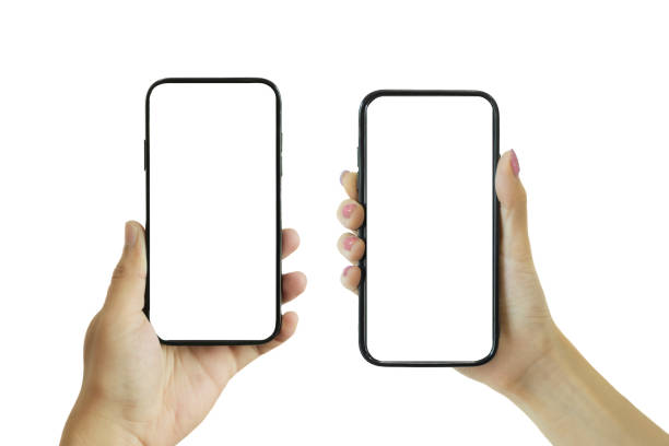 istock Set of hand holding smartphone, isolated on transparent background, Pack element image 1602520046