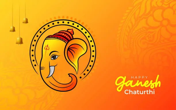 Vector illustration of Happy Ganesh Chaturthi festival background
