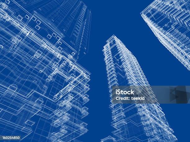 Architecture Blueprint Stock Photo - Download Image Now - Engineer, Wire-frame Model, Construction Industry