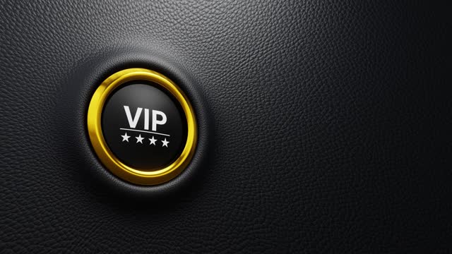 3D VIP golden button, Upgrading to premium service by pressing a golden button. 4k 3d loop animation