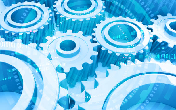 istock Industrial gear  on modern technology background 1602620777