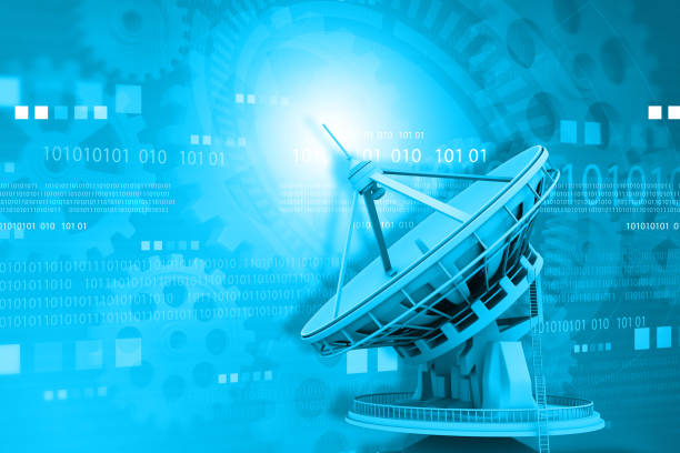 istock Satellite dish antenna, communication technology concept. 3d illustration 1602626594