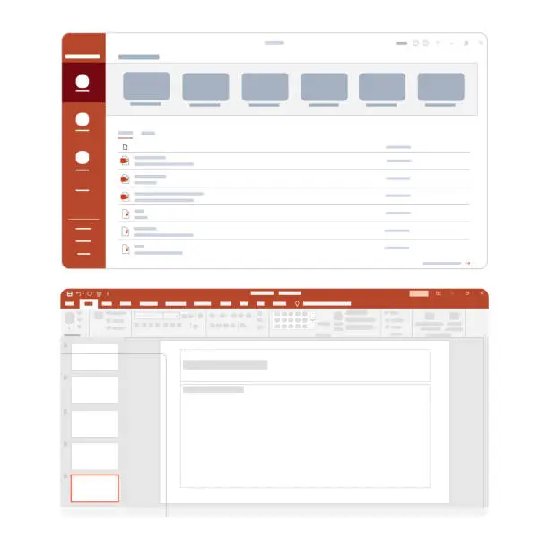 Vector illustration of slide presentation application technology digital online device user interface screen