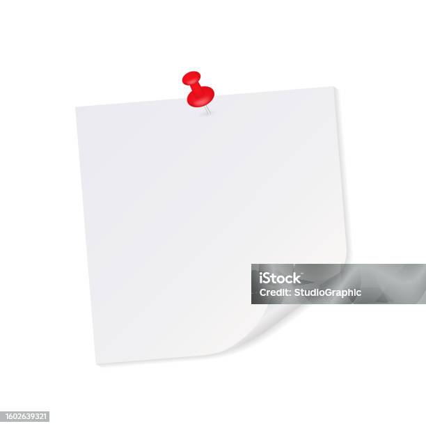 Note Paper Without Pin Sticky Notes Paper With Push Pin Blank Paper Sheets For Note Front View ...
