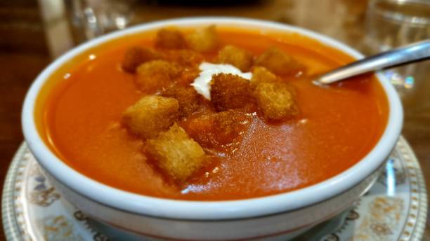 istock Tomato soup with croutons 1602657813