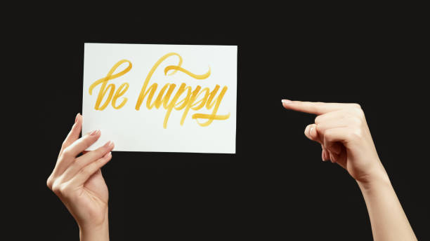 istock Be happy positive motivation hand support slogan 1602700043