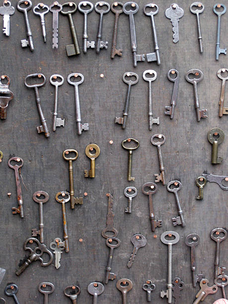Collection of Antique Keys stock photo
