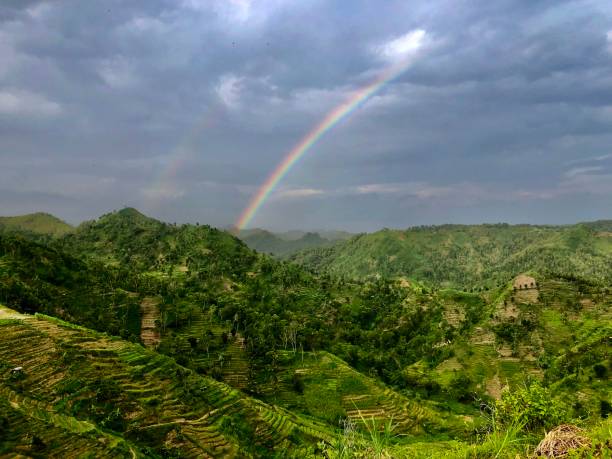 istock The mountains that are decorated with rainbows are beautiful 1602715513